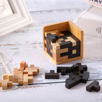 Rompecabezas cúbico 3D de madera – juego de lógica para niños