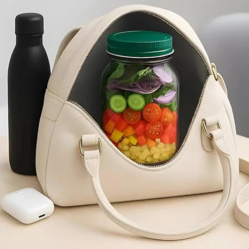 Caja de ensalada compartimentada – frescura nómada