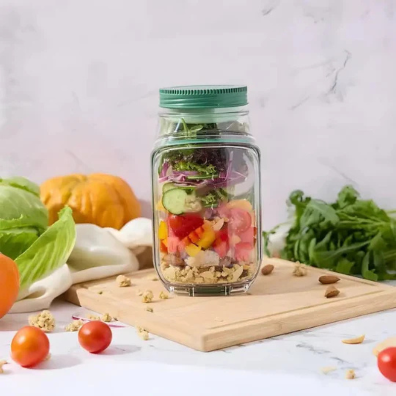 Caja de ensalada compartimentada – frescura nómada