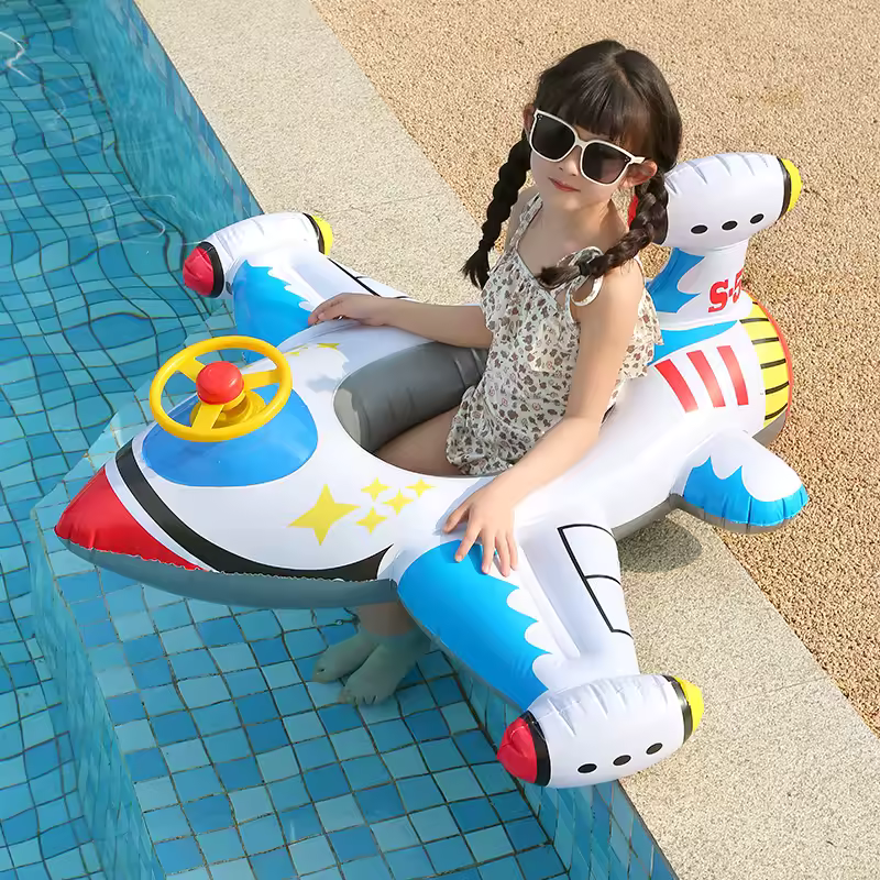 Flotador estilo avión para niños para jugar en el agua