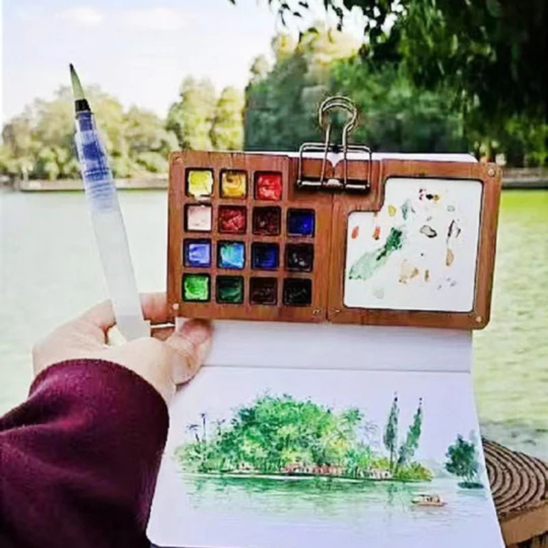 Kit de acuarelas de bolsillo para pintar en cualquier lugar