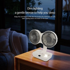Ventilador Doble Cabezal Recargable y Ajustable