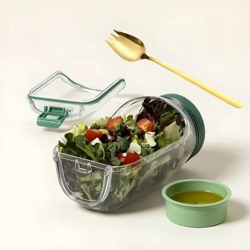 Caja de ensalada compartimentada – frescura nómada