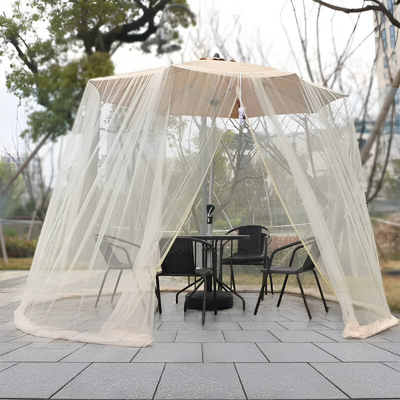Mosquitera para sombrilla – protección contra insectos con cierre de cremallera