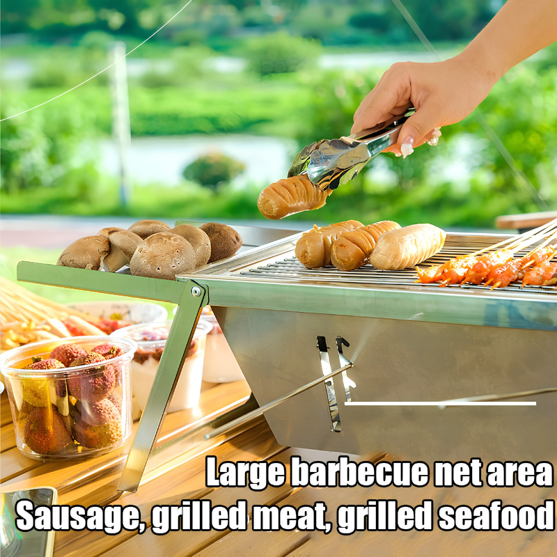 Parrilla plegable compacta – barbacoa práctica en cualquier lugar