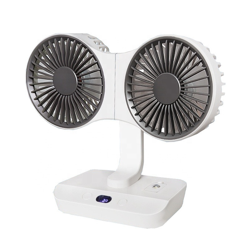 Ventilador Doble Cabezal Recargable y Ajustable
