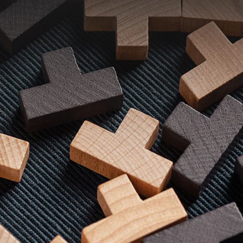 Rompecabezas cúbico 3D de madera – juego de lógica para niños