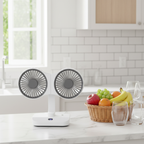 Ventilador Doble Cabezal Recargable y Ajustable