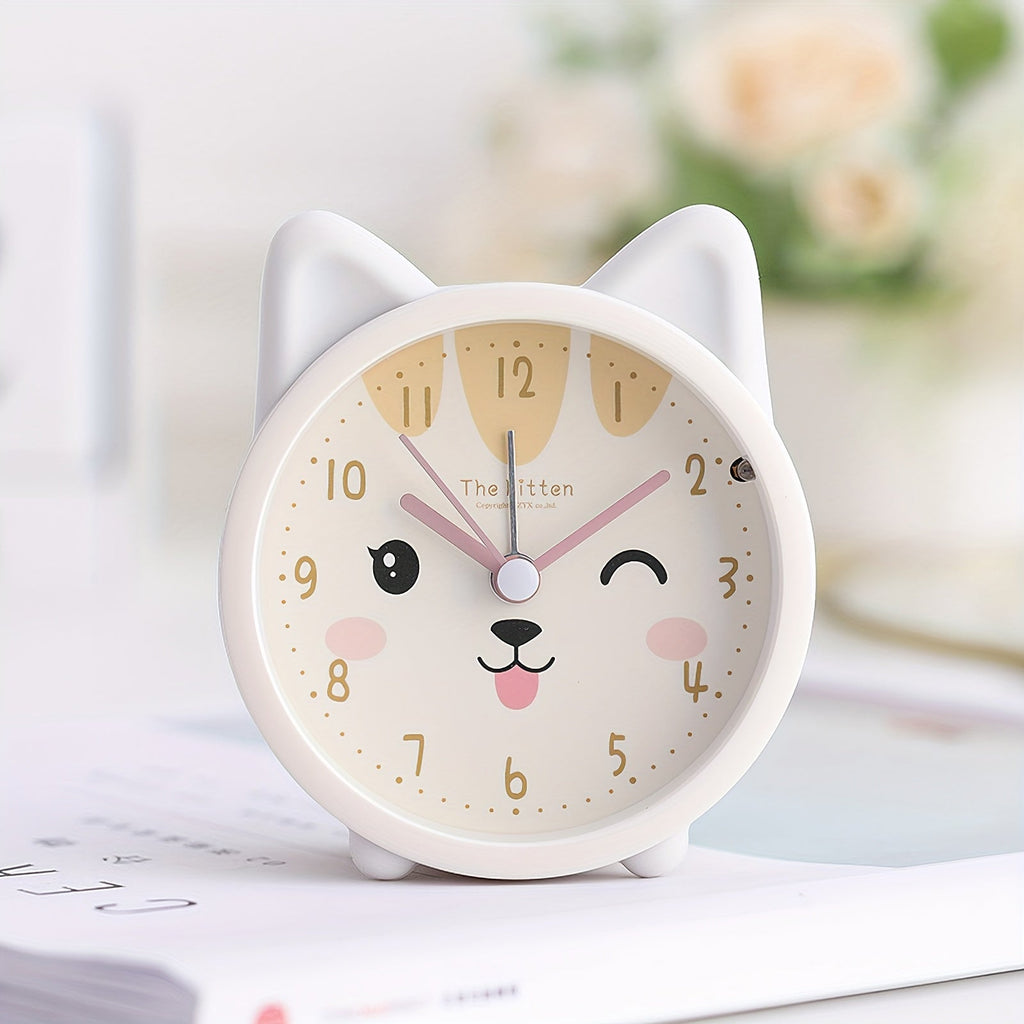 BowLift | Reloj Despertador Infantil con Luz Nocturna – Silencioso, Patrón de Conejo y Diseño Compacto