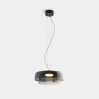Lámpara colgante moderna de vidrio y metal – Lámpara LED colgante con luz cálida para cocina y comedor