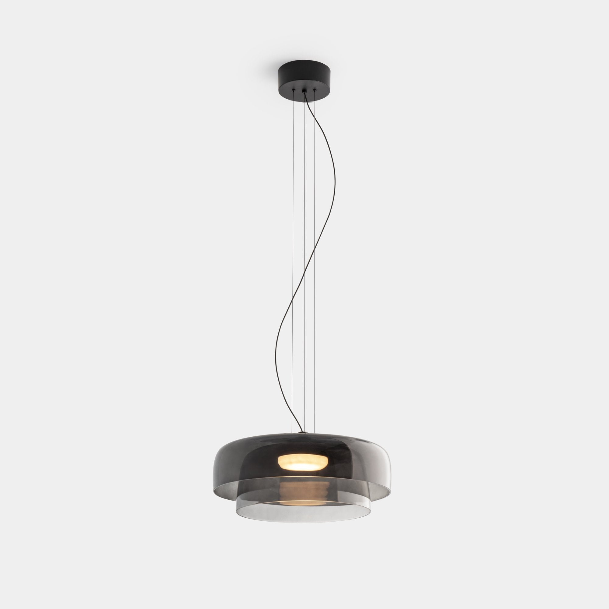 Lámpara colgante moderna de vidrio y metal – Lámpara LED colgante con luz cálida para cocina y comedor
