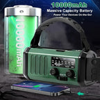 StormMate X10 Radio de emergencia con batería de 10.000 mAh | Solar, manivela & USB-C | Luz LED, alarma SOS & brújula | AM/FM/NOAA