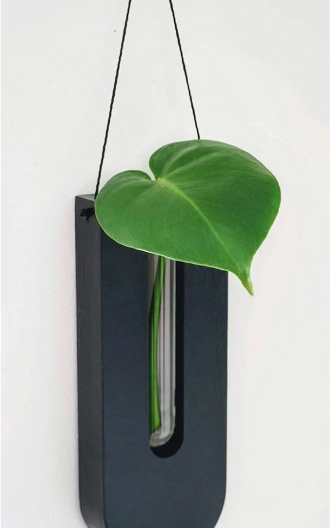 Soporte de plantas de pared de madera - Set de colgadores de macetas rústicos