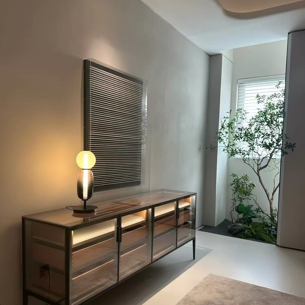 Lámpara de Mesa de Vidrio Diseño Escultural Moderno