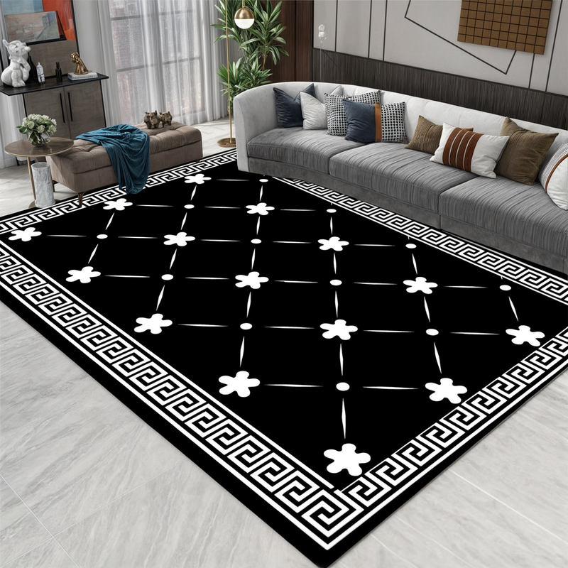 Alfombra de Entrada 3D con Ilusión Óptica y Patrón Geométrico de Ajedrez para el Vestíbulo