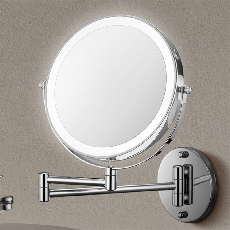 Kalsten | Espejo de afeitar montado en la pared recargable | Rotación de 360°. Ampliación 1X/10X y iluminación LED ajustable para uso en el baño