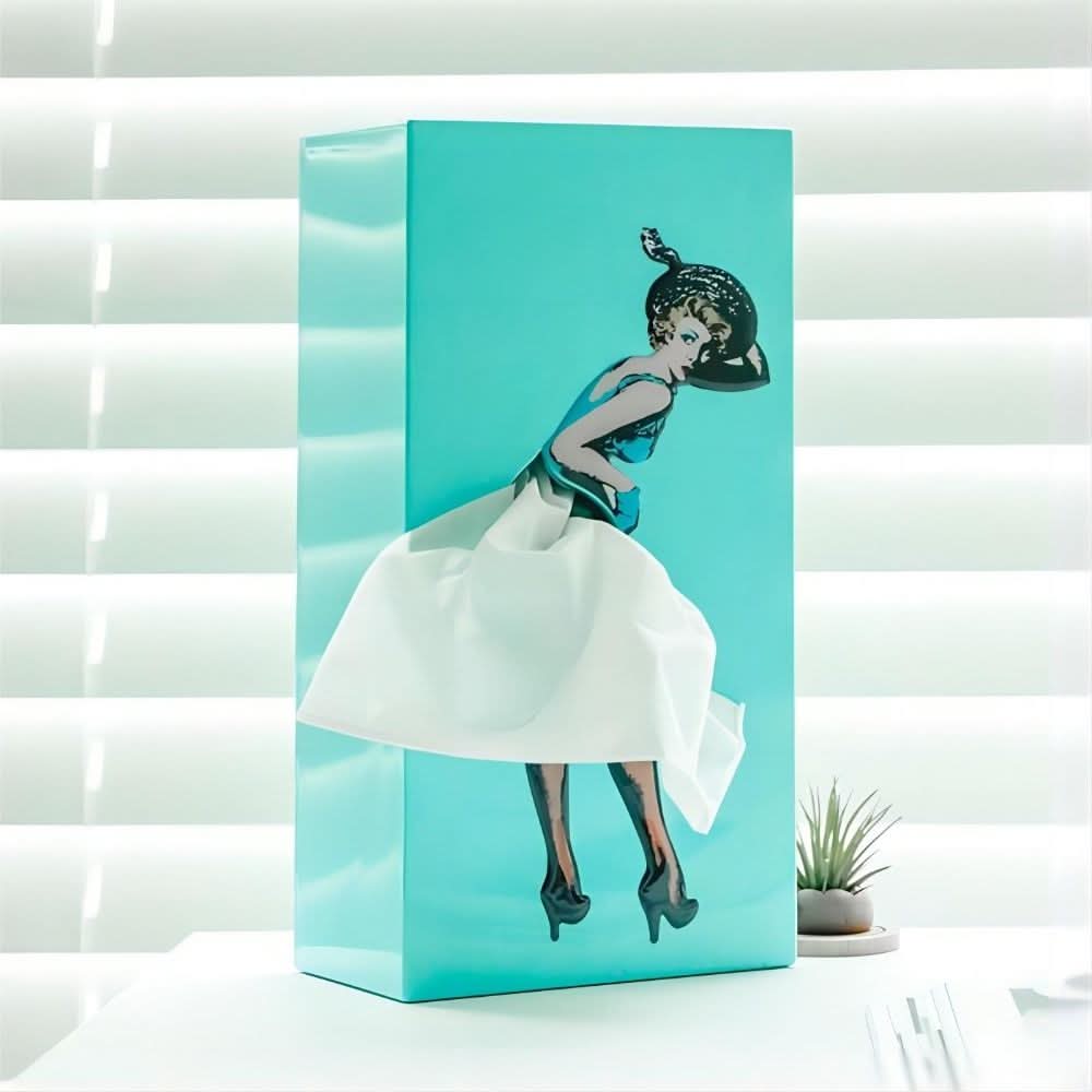 TISSUDANCE – Caja de pañuelos con diseño juguetón para decoración creativa del hogar