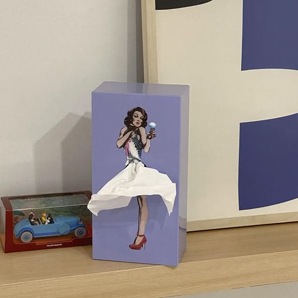 TISSUDANCE – Caja de pañuelos con diseño juguetón para decoración creativa del hogar
