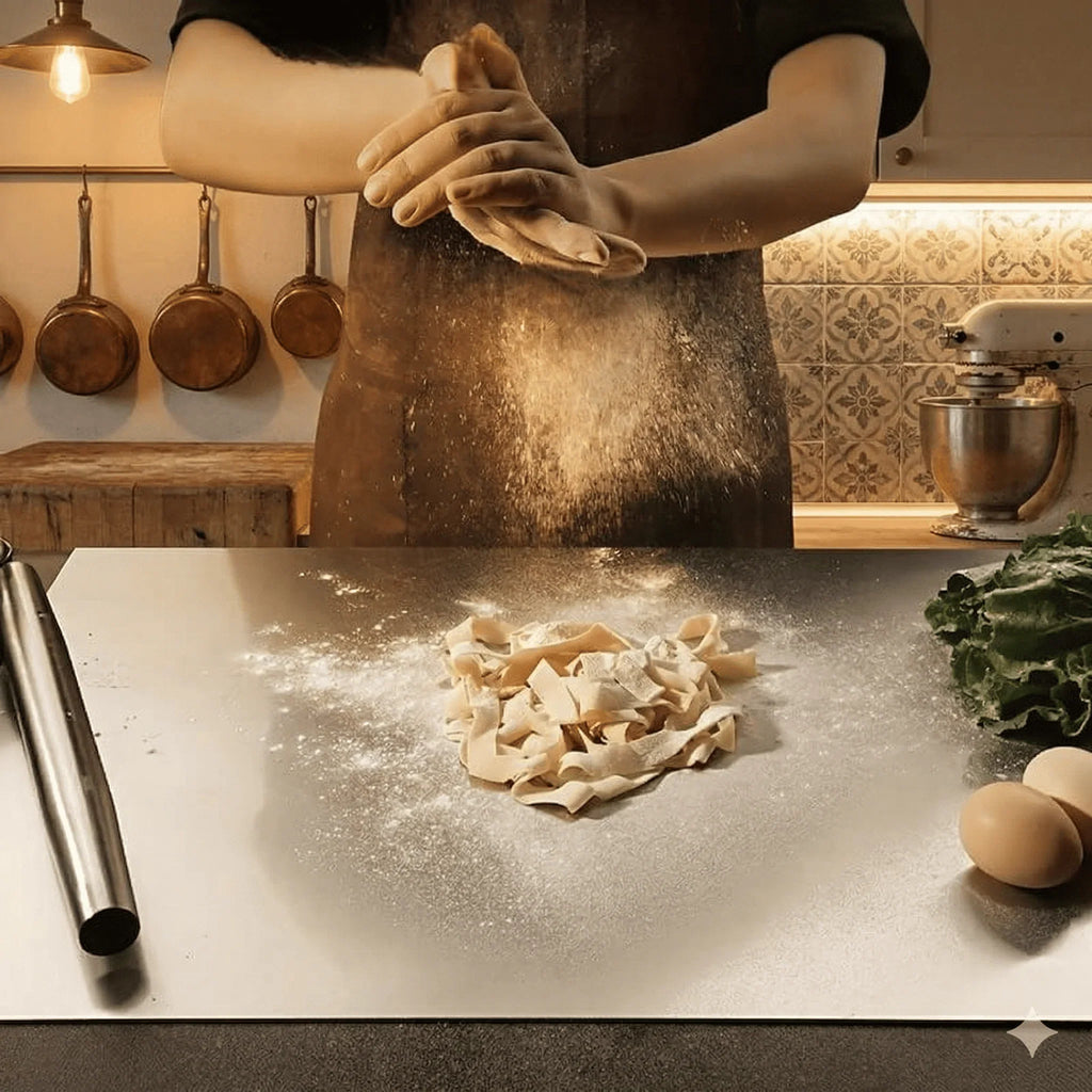 Tabla de cortar de acero inoxidable antideslizante para cocina y repostería