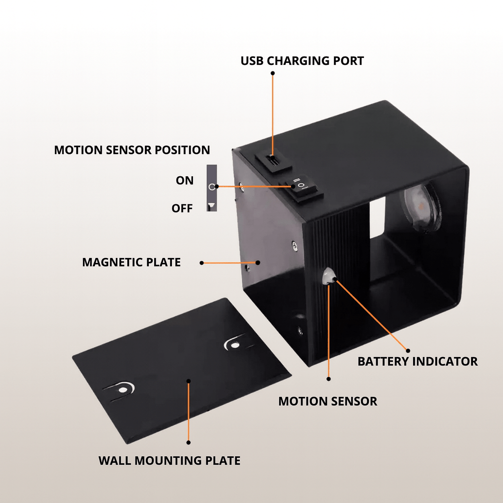 BEAMFLEX – Lámpara de pared LED inalámbrica con haz de luz ajustable