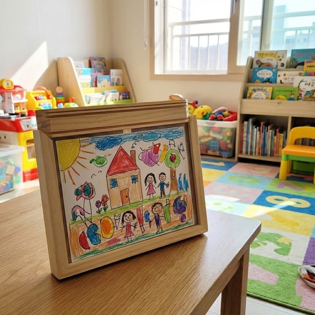 SKETCHBOX – Cadre d'affichage en bois avec espace de rangement intégré