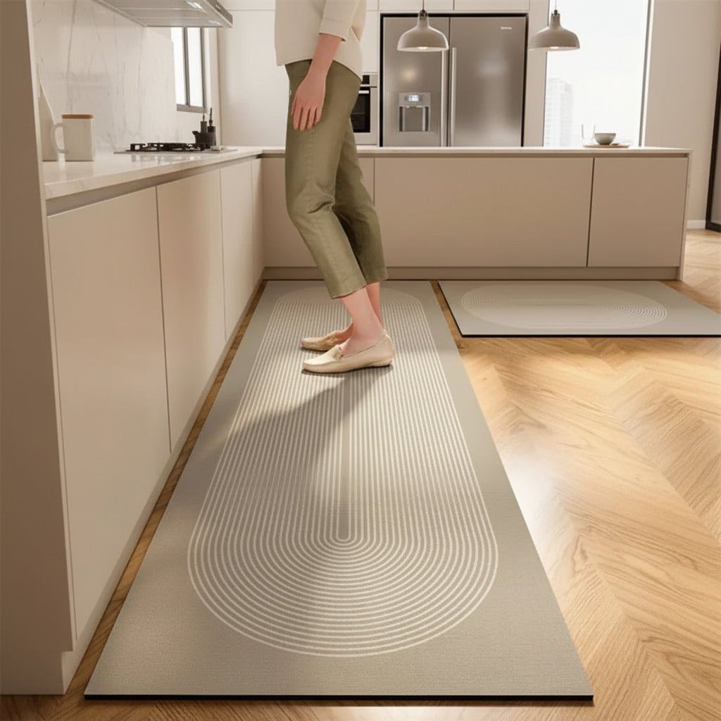 KITCHENEASE – Alfombra de cocina anti-fatiga con superficie absorbente y antideslizante