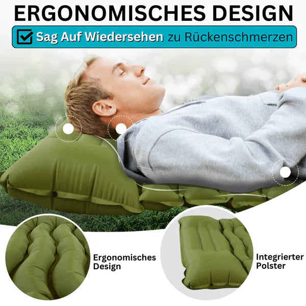 SleepCamp - Colchón inflable de rápida inflado con almohada integrada | 50% DESCUENTO