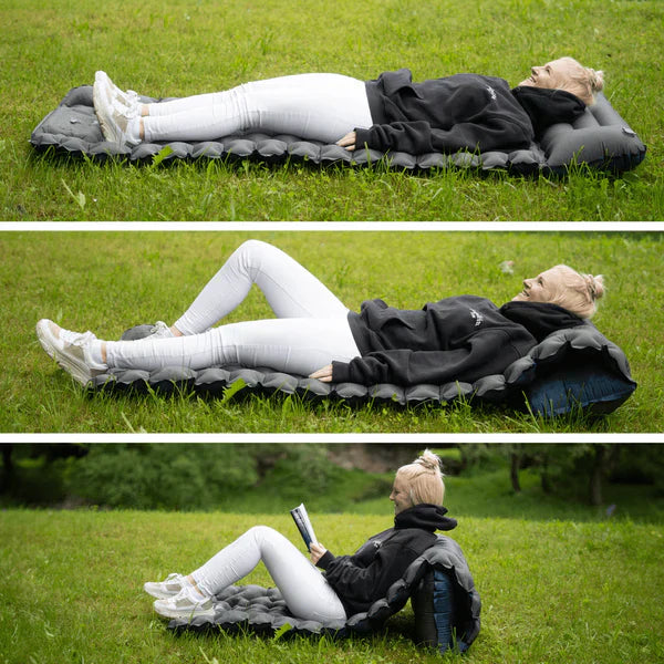 SleepCamp - Colchón inflable de rápida inflado con almohada integrada | 50% DESCUENTO