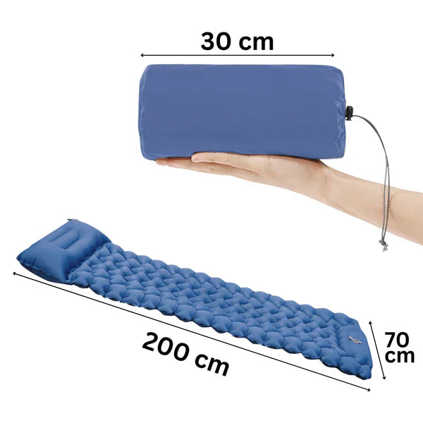 SleepCamp - Colchón inflable de rápida inflado con almohada integrada | 50% DESCUENTO