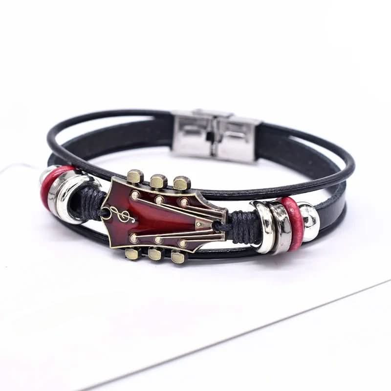 MUSIKSTRUM – Bracelet en cuir au design inspiré de la guitare