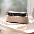 Lisslune | Reloj Despertador con Luz Nocturna y Carga Inalámbrica Altavoz Bluetooth Retro