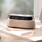 Reloj Despertador con Luz Nocturna y Carga Inalámbrica Altavoz Bluetooth Retro