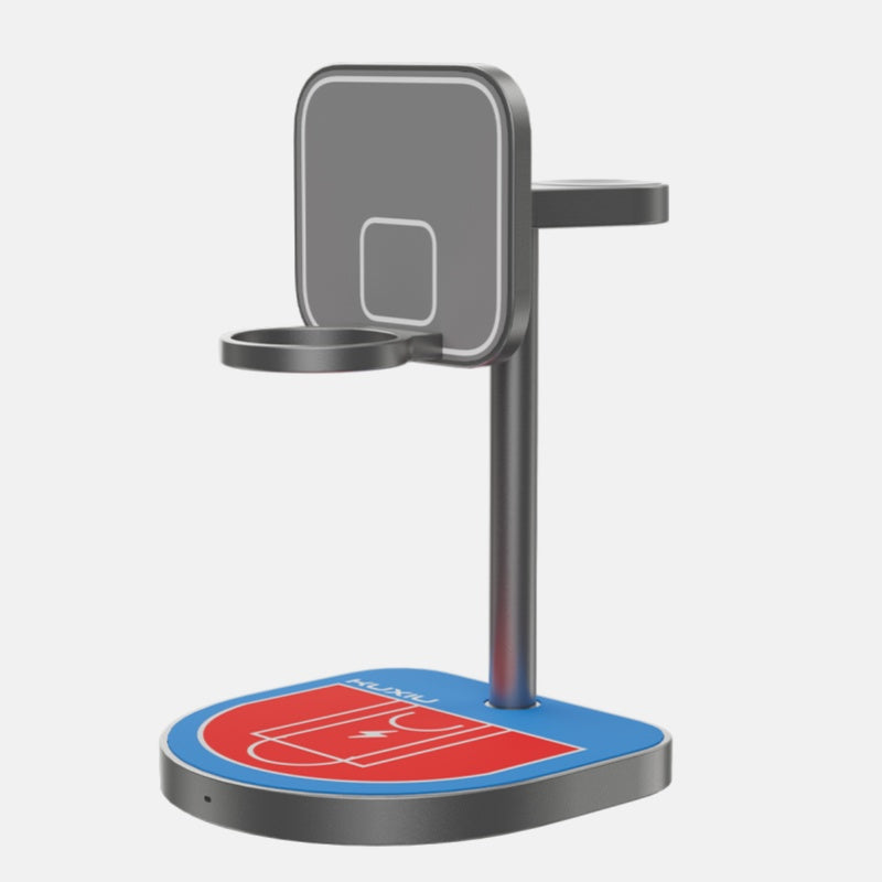 Lisslune | Cargador Inalámbrico Magnético 3 en 1 Estilo Baloncesto