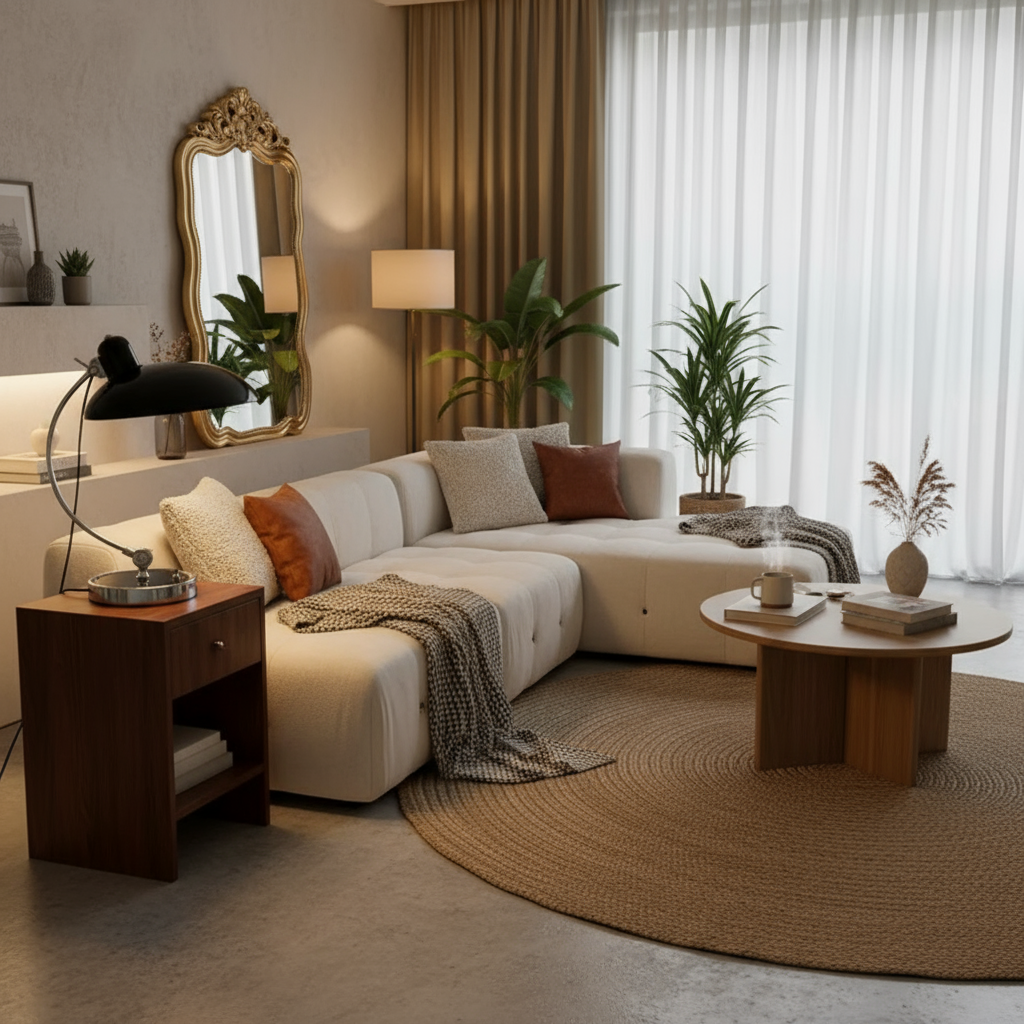 Lámpara de mesa con elegante arco de hierro