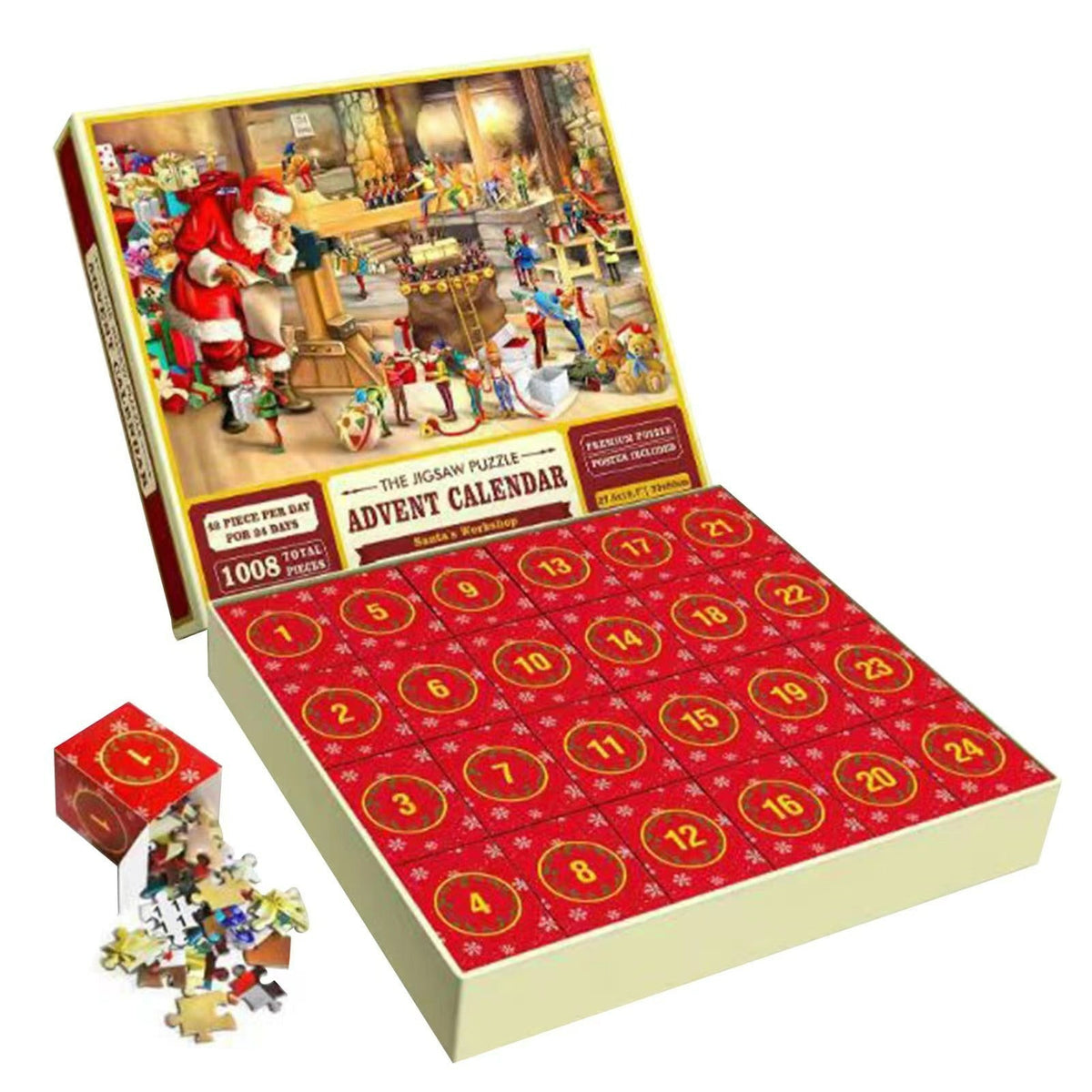 1008PCS Rompecabezas de Navidad Calendario de Adviento - Regalo de Navidad