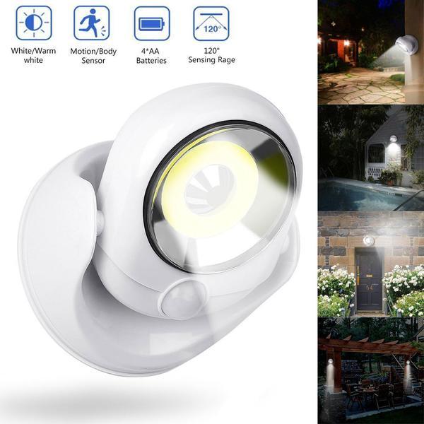 LUXWÄCHTER lámpara LED de seguridad | Con sensor de movimiento y temporizador | Inalámbrica y resistente a la intemperie | 450 lúmenes