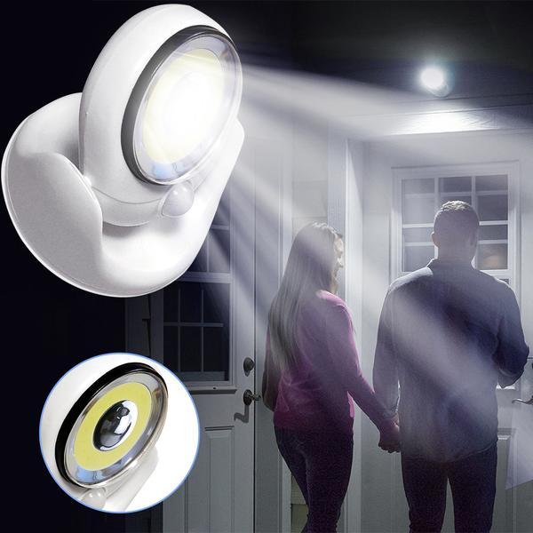 LUXWÄCHTER lámpara LED de seguridad | Con sensor de movimiento y temporizador | Inalámbrica y resistente a la intemperie | 450 lúmenes