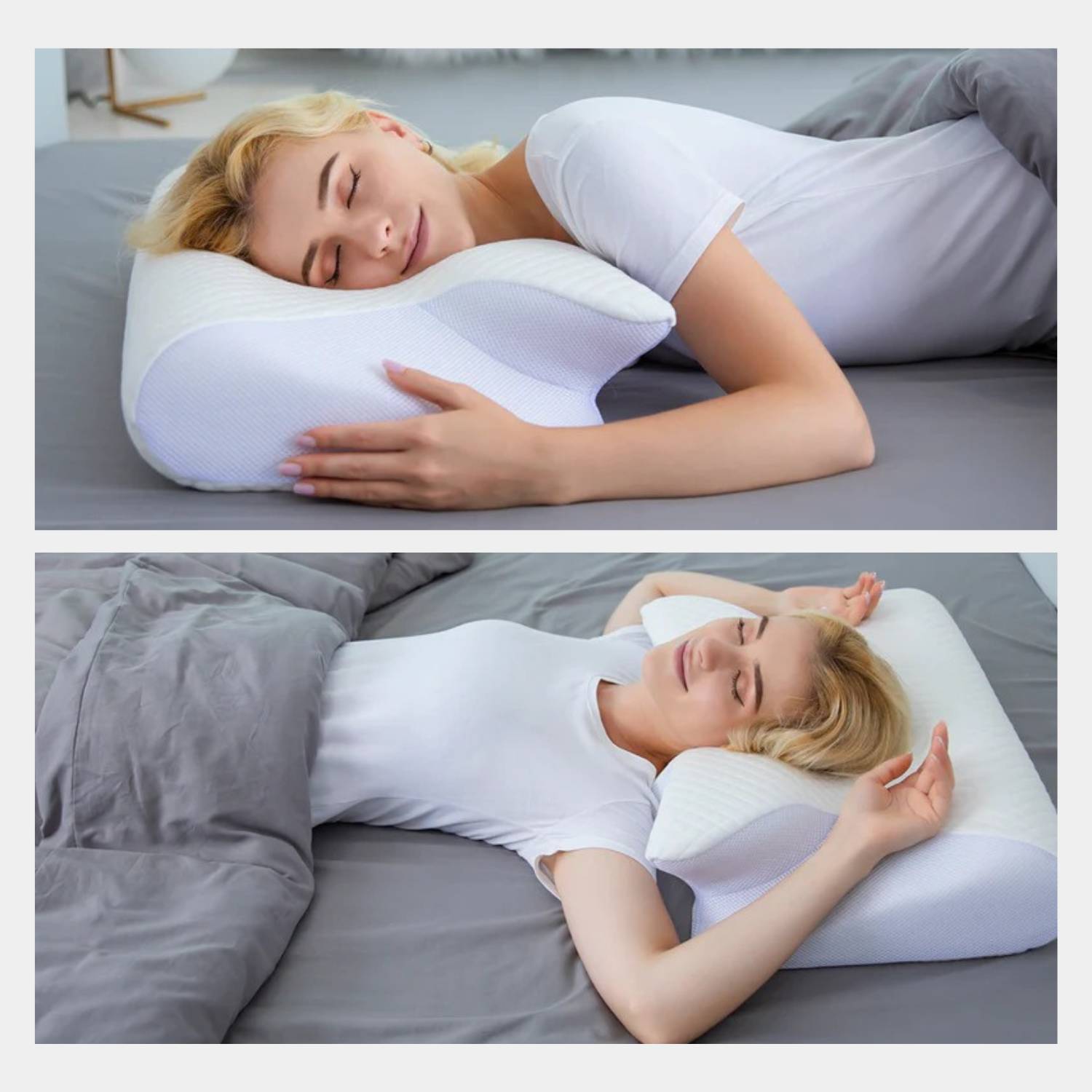 Cojín de Espuma Viscoelástica de Confort Adaptativo – Asegura la Alineación Correcta del Cuello y los Hombros – Tejido Transpirable para una Mejora del Flujo de Aire
