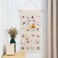 Calendario de adviento con 24 bolsas de lienzo para niños – Decoración navideña colgante en multicolor