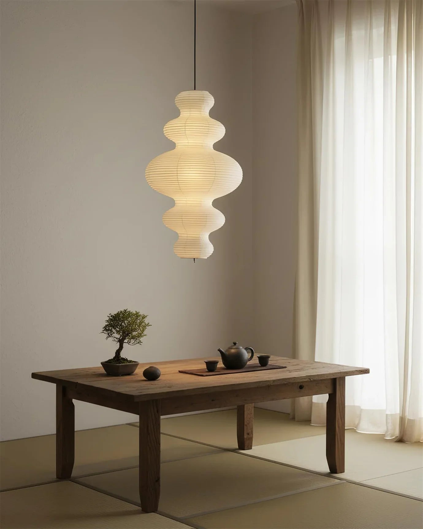 Lámpara Colgante de Papel de Arroz Hecha a Mano - Iluminación Elegante para el Hogar