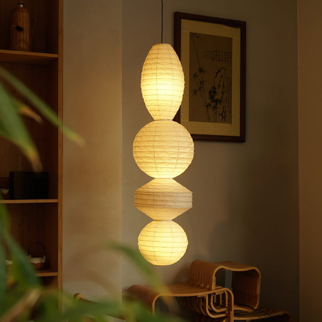 Akari Tayo - Lámpara Colgante Elegante con Pantalla de Papel Washi
