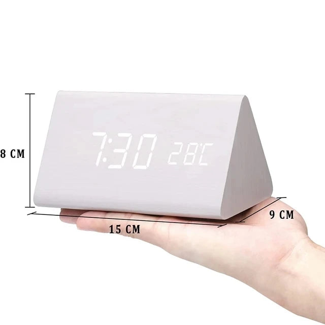 Reloj EcoLED - Reloj digital de madera con control por voz