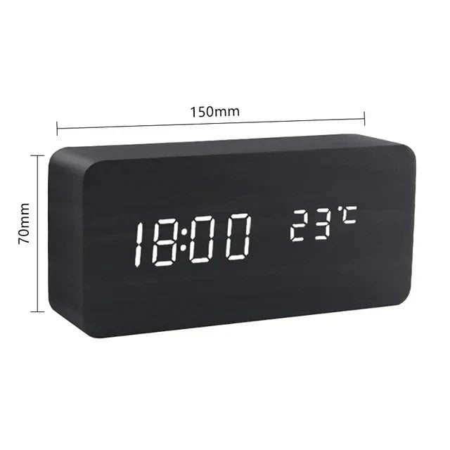 Wekker - WoodWatch - Pantalla LED - Control por voz