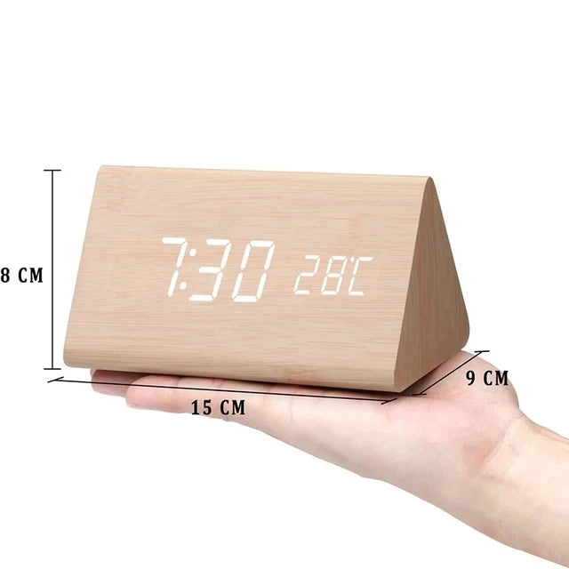Reloj EcoLED - Reloj digital de madera con control por voz