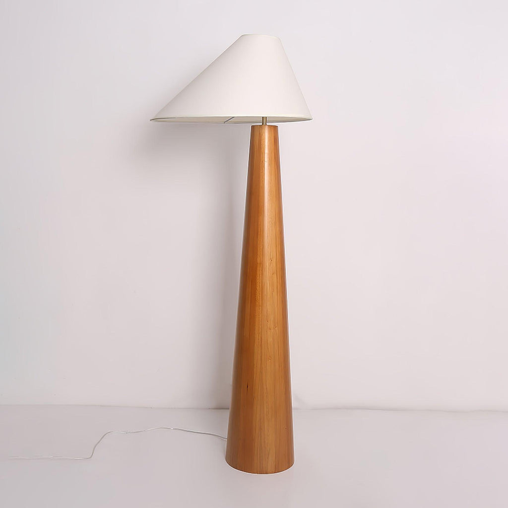 Lámpara de Suelo Moderna Alvin - Elegante Lámpara de Madera de Pie con Pantalla Asimétrica