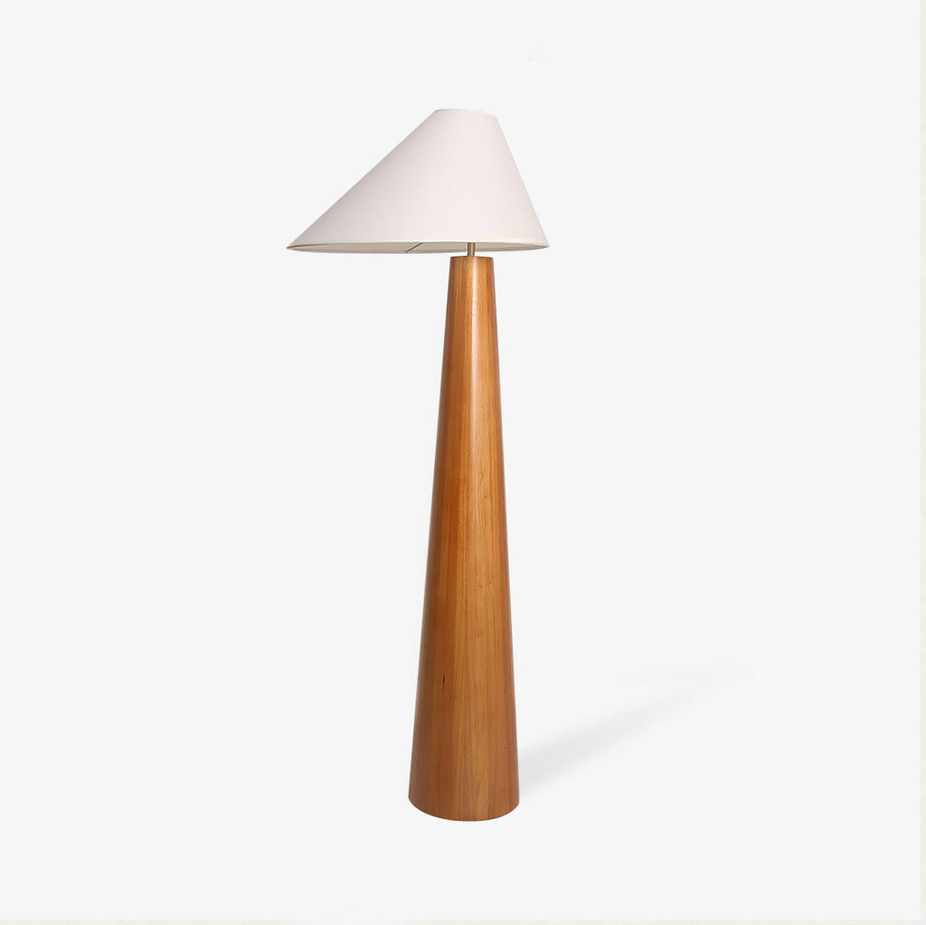 Lámpara de Suelo Moderna Alvin - Elegante Lámpara de Madera de Pie con Pantalla Asimétrica