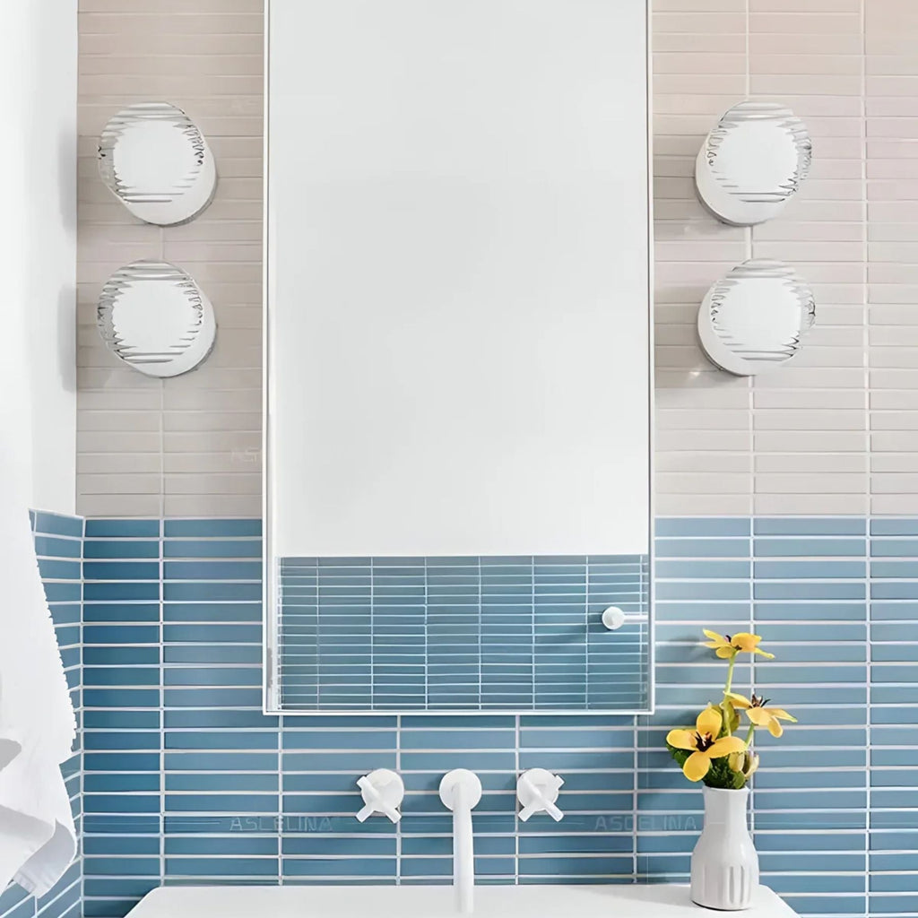 Aplique de pared redondo moderno Ambrelo con vidrio ámbar