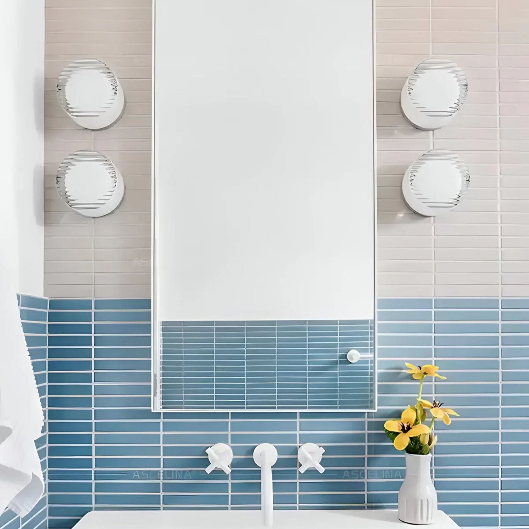 Aplique de pared redondo moderno Ambrelo con vidrio ámbar