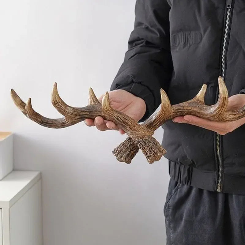 Perchero Decorativo de Pared con Forma de Cuerno y Aspecto Natural para Entrada e Interior