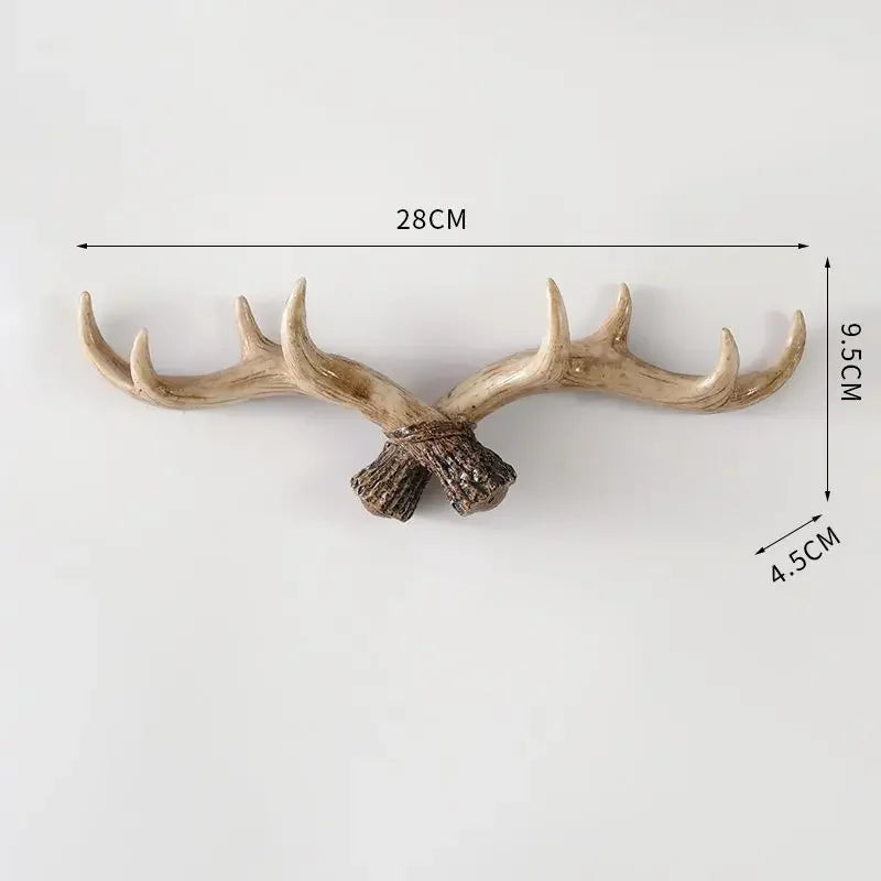 Perchero Decorativo de Pared con Forma de Cuerno y Aspecto Natural para Entrada e Interior